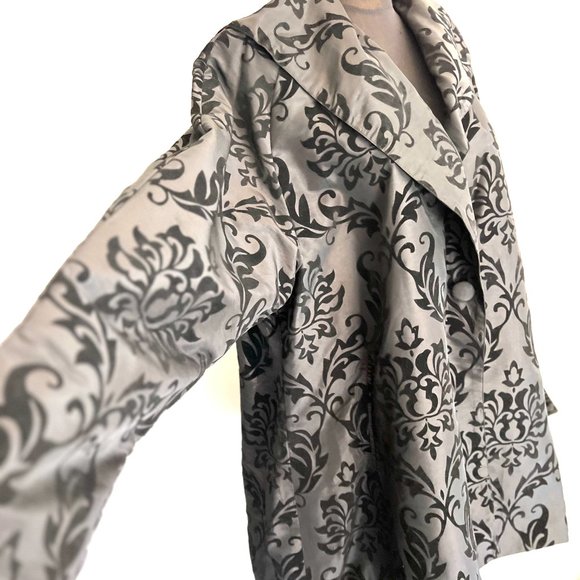 NWT Dorman Boutique Black Blazer Rain Jacket with Velvet Floral Detail Size 3XL - Picture 6 of 11